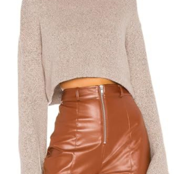 Women's Crop Sweater Turtleneck Long Sleeve Lightweight Soft Casual - Picture 1 of 5